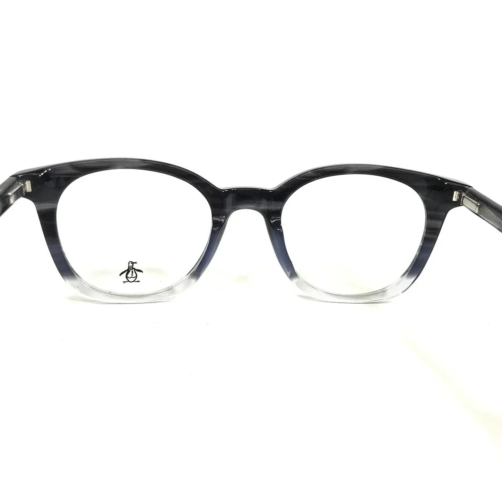 Penguin Eyeglasses Frames The Locke RK Grey Horn Clear Round Full Rim 49-21-140